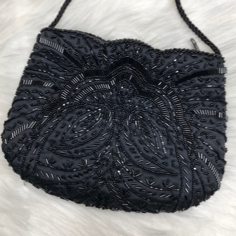 Carla Marchi Vintage Black Beaded Purse